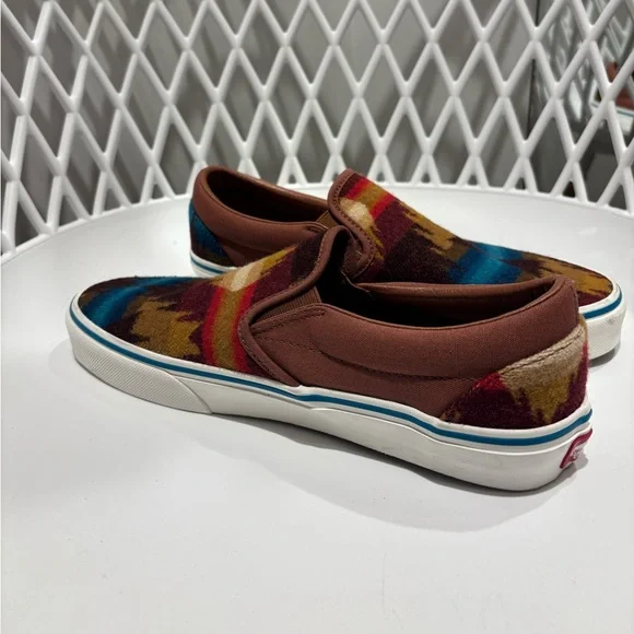 Vans Slip-On Shoes in Brown Multi - Picture 2 of 5